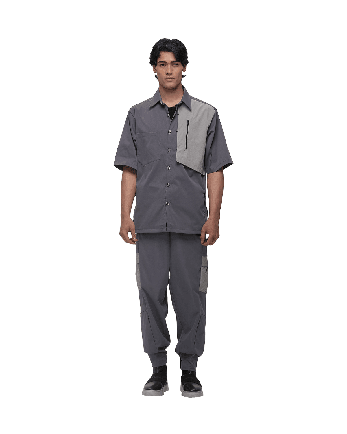شلوار مردانه کمر کش برش دار راسته -کد 0361